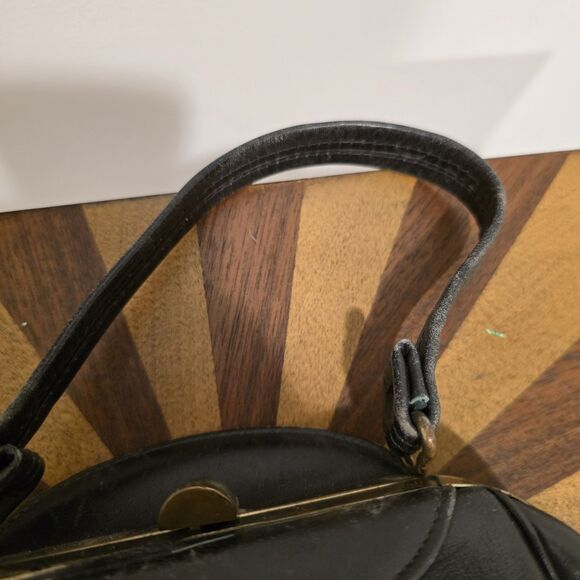 True Vintage 50s Roth-Made Mini Evening Bag Purse Black Calf Leather Chic READ - Picture 12 of 14